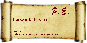 Poppert Ervin névjegykártya