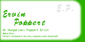 ervin poppert business card